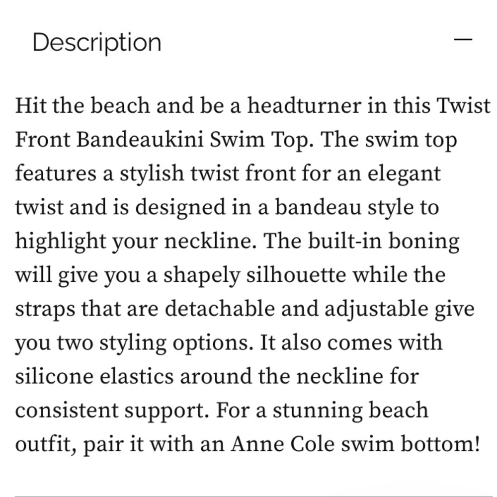 NWT Women’s Anne Cole Twist Front Bandeaukini Swim Top SZ XS - Picture 11 of 11